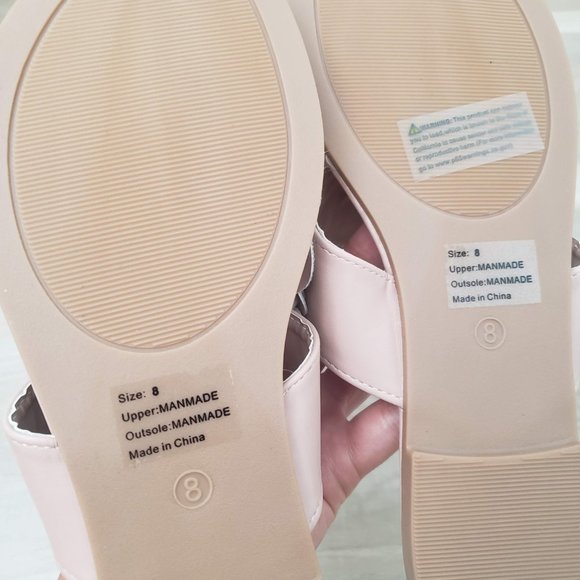 New York & Company Liana Flower Design Flip-Flops Thong Sandals Nude Pink Size 8 - Picture 9 of 10